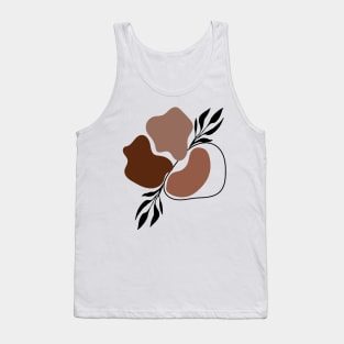 Modern Minimalist Simple Abstract Pastel Pink Black Leaf Art Tank Top